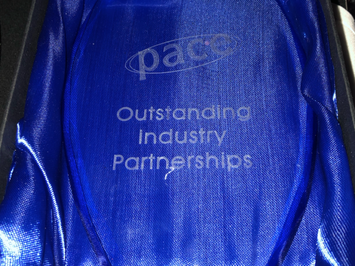 Tameside College proudly accepts Industry Partner award from PACE